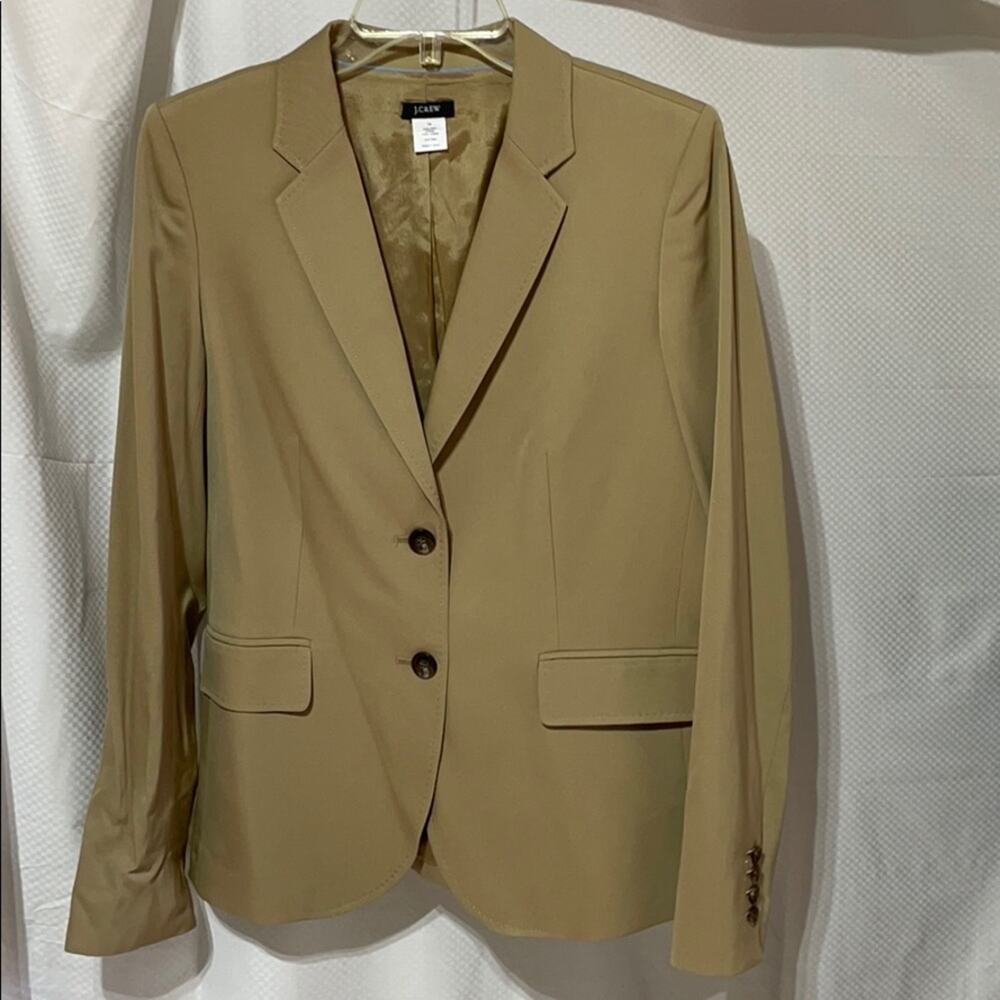 J Crew 10 tan 💯wool fully lined blazer worn once